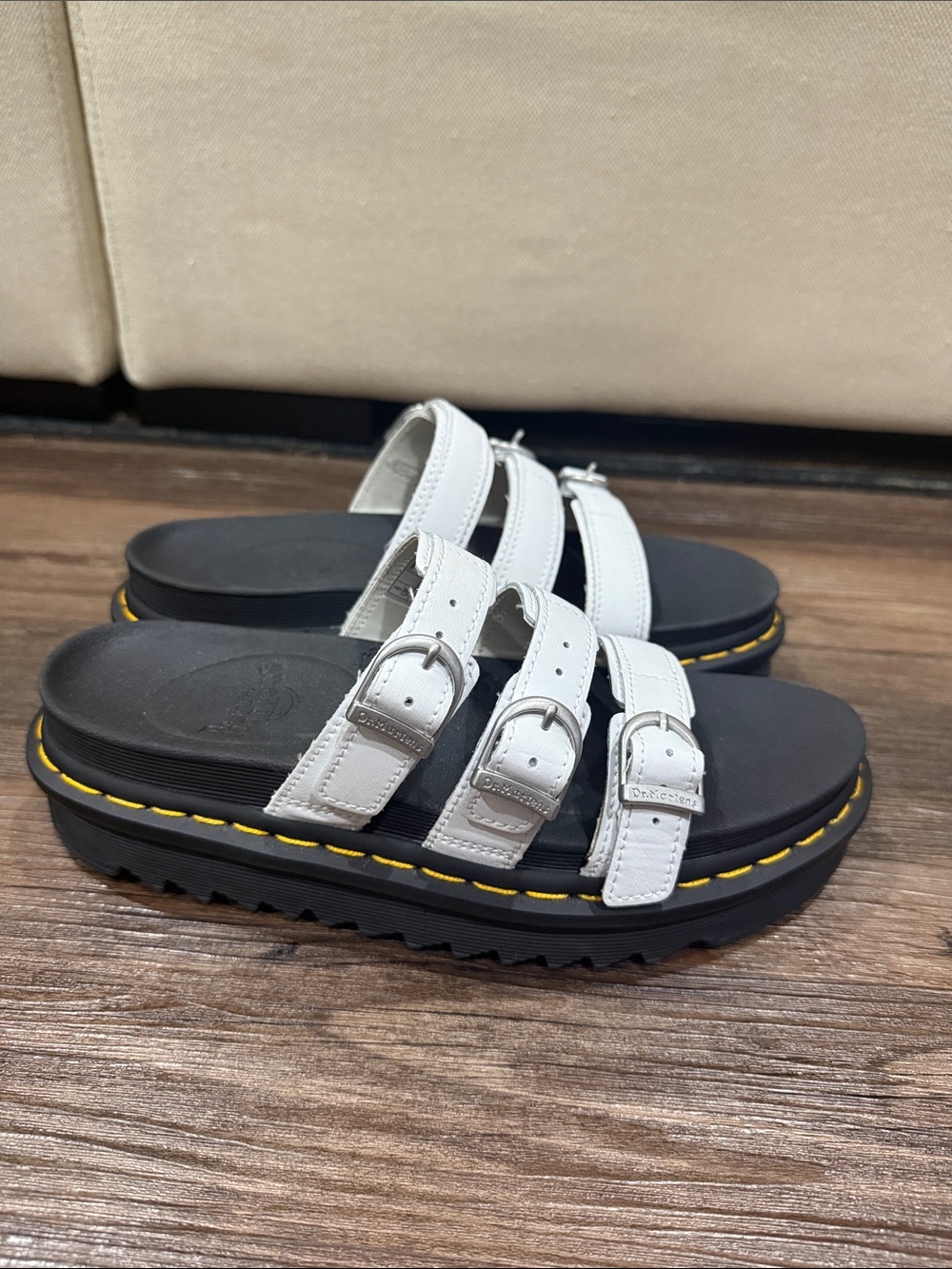 Dr. Martens Women’s White Blaire Slide Sandals Size 8